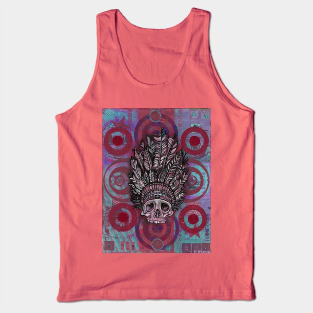 Tribal Skull Tank Top by Raybomusic01